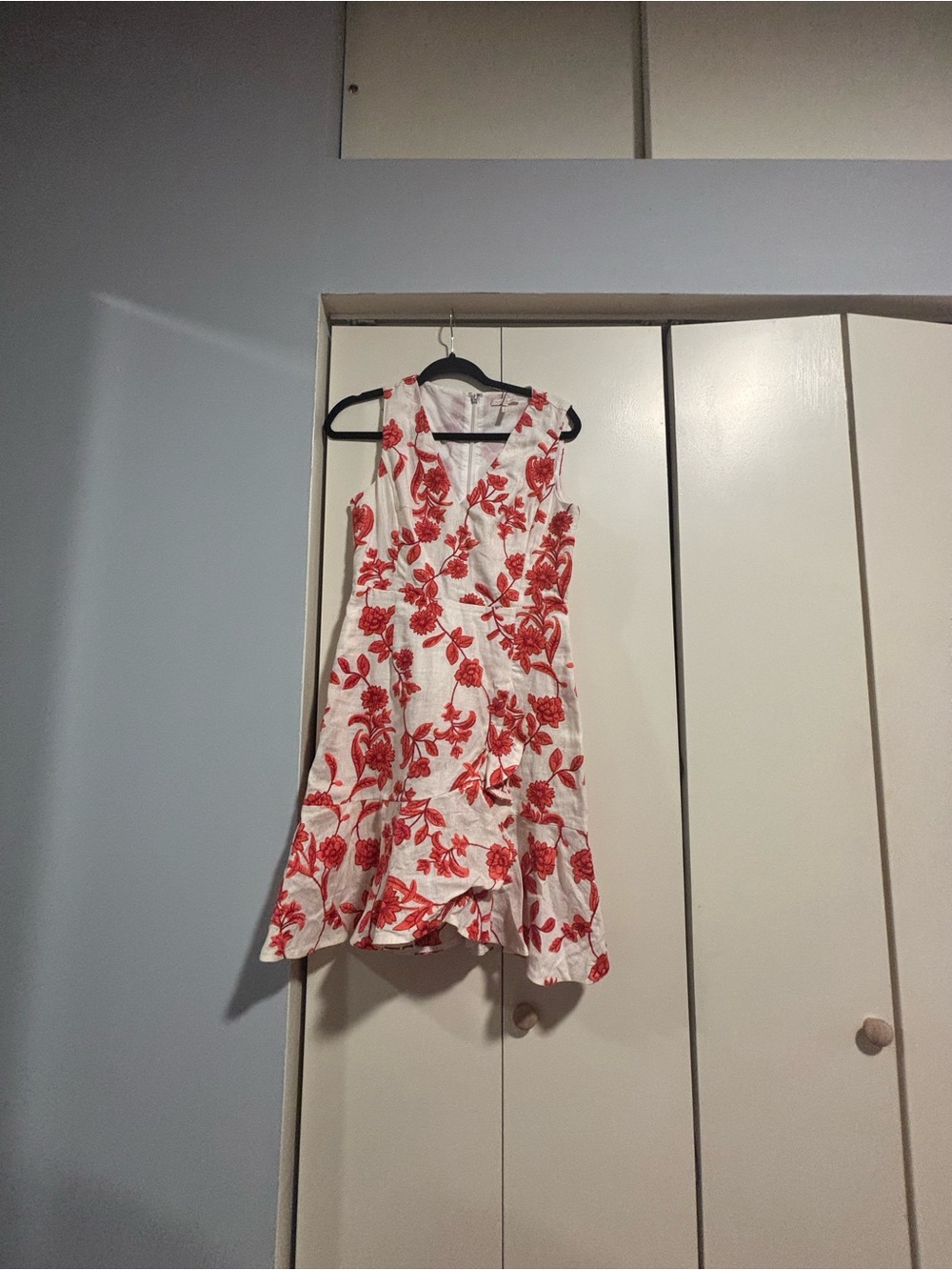 Rebecca Taylor White Dress with Red Floral | Size 0